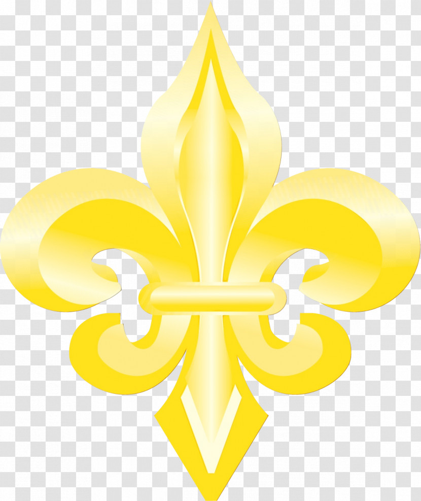 Cartoon Fleur-de-lis Emblem Symbol Yellow Transparent PNG