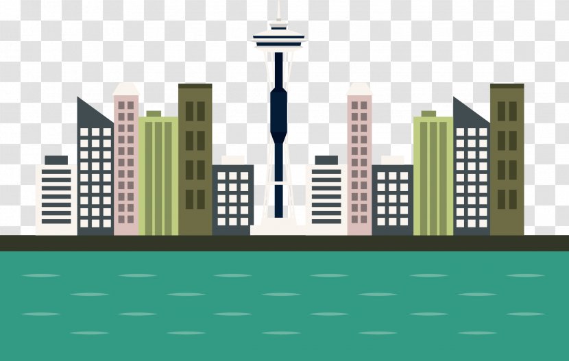 Space Needle Vector Graphics Illustration Silhouette Skyline - Cidade Transparent PNG