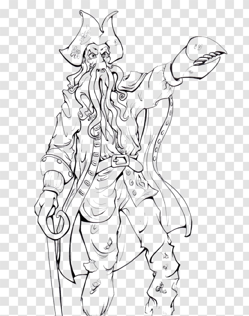 Line Art Clothing Inker White - Cartoon - Davy Jones Transparent PNG