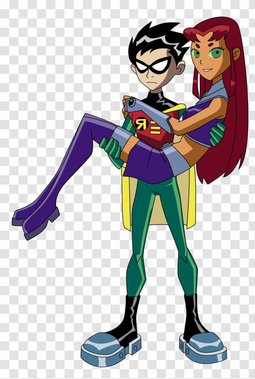 Robin Starfire Raven Superhero Art - Teen Titans Transparent PNG