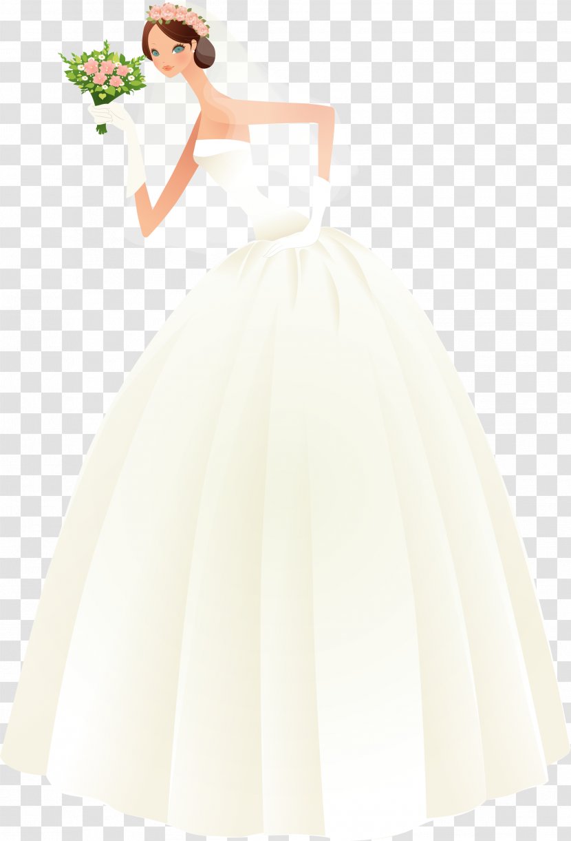 Cocktail Dress Wedding Shoulder Satin - Silhouette - Little Fresh Bride Transparent PNG