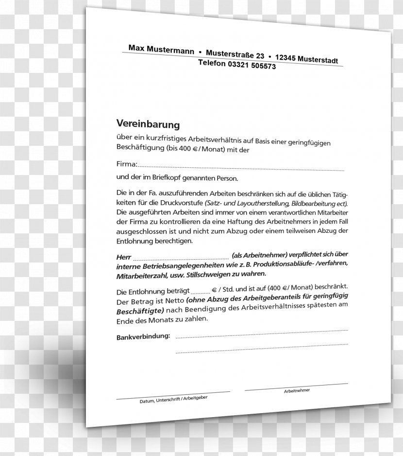 Contract Workplace Template Labor Document - Ziemlich Transparent PNG