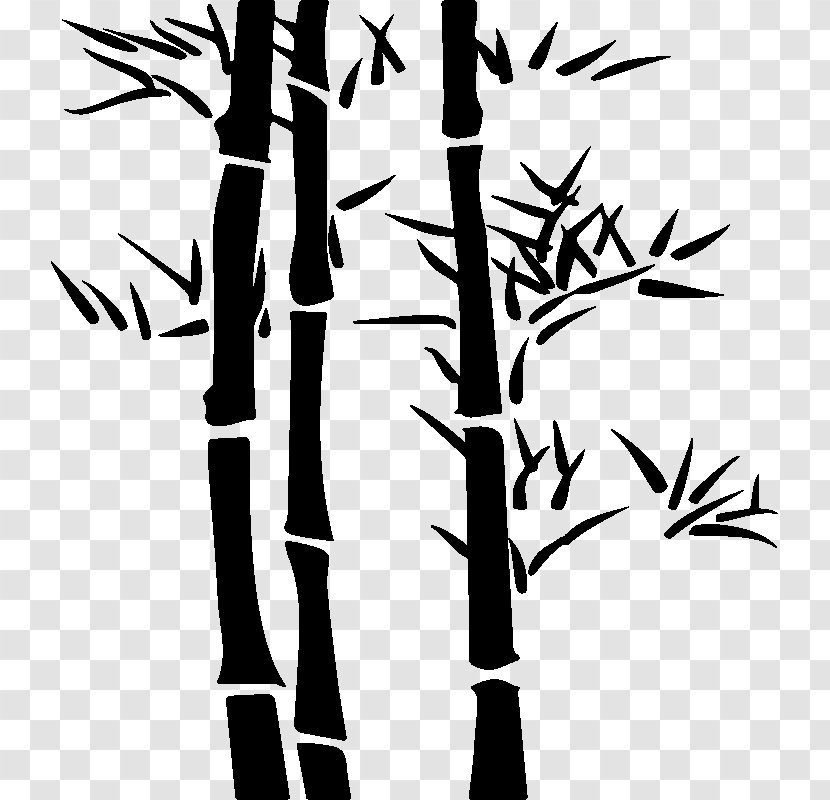 Sticker Bamboe Bamboo Painting - Woody Plant - Black Posters Transparent PNG
