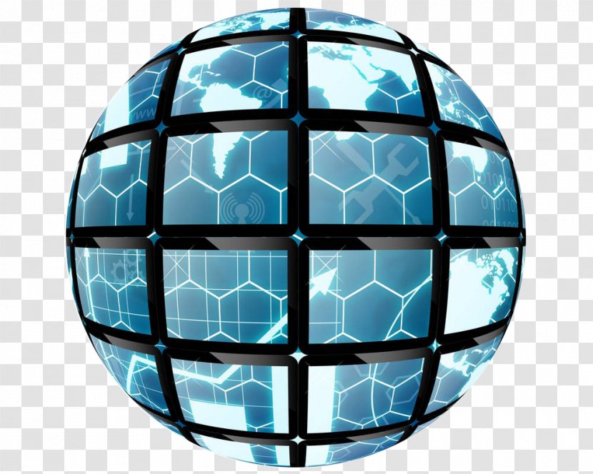 Surface Sphere Display Device - Blue - Technology Spherical TV Screen Transparent PNG