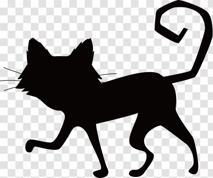 Black Cat Halloween - Silhouette - Small To Mediumsized Cats Transparent PNG