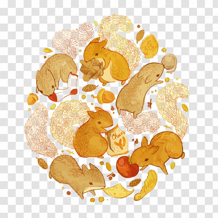 Book Illustration Childrens Literature Illustrator Drawing - Junk Food - Vector Many Squirrels Transparent PNG