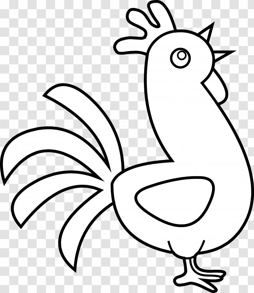 Chicken Rooster Black And White Clip Art - Flower - Phoenix Cliparts Transparent PNG