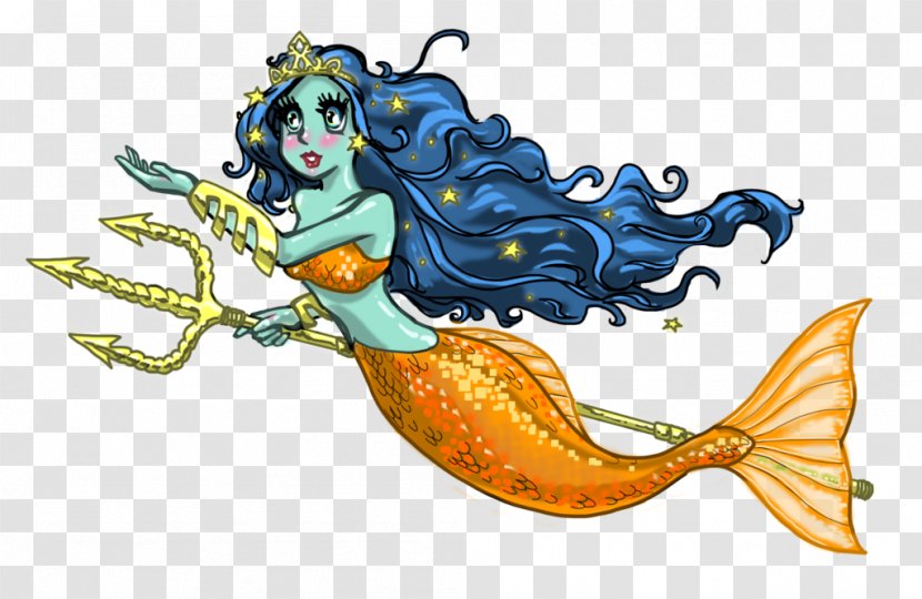 Cartoon Mermaid Drawing - Mythical Creature Transparent PNG