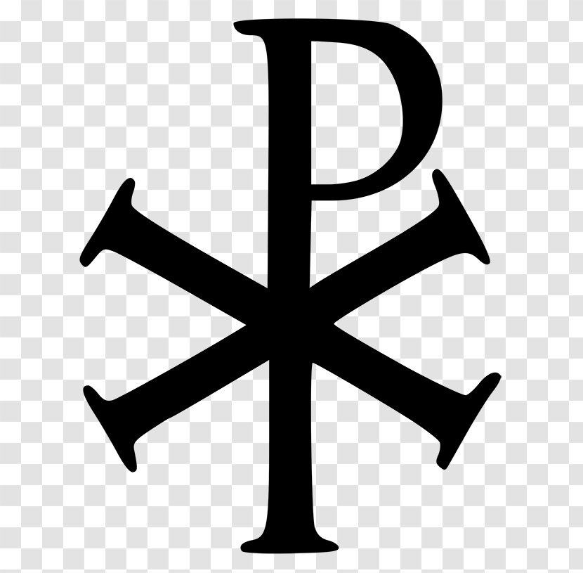 Chi Rho Christian Symbolism Labarum Ichthys - Black And White - Symbol Transparent PNG