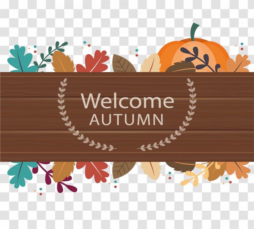 Autumn Download - Header - Welcome The Fall Plank Box Transparent PNG