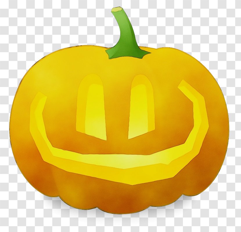 Pumpkin - Watercolor - Smile Jackolantern Transparent PNG