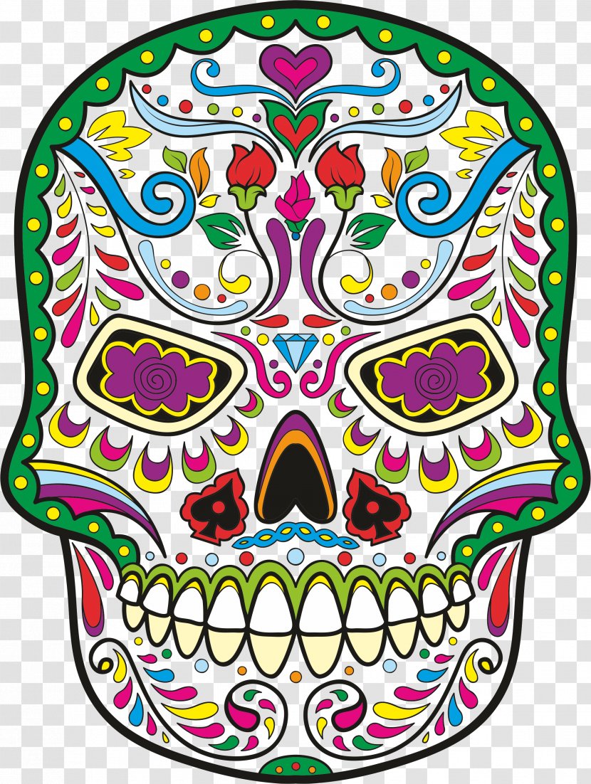 Calavera Skull Mexico Day Of The Dead Wallet - Handbag Transparent PNG