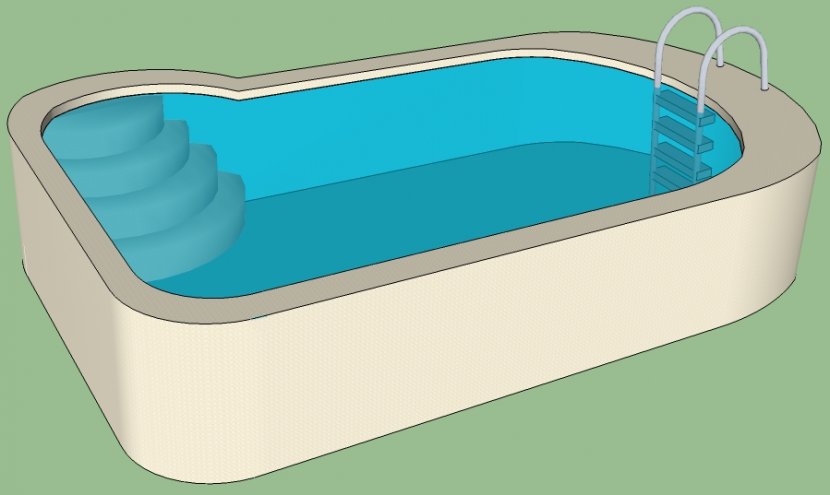 Rectangle Bathtub - Aqua - Angle Transparent PNG