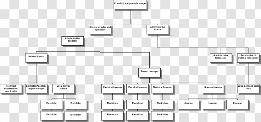 Business Organizational Chart English Translation - Tree - Civil Engineering Transparent PNG