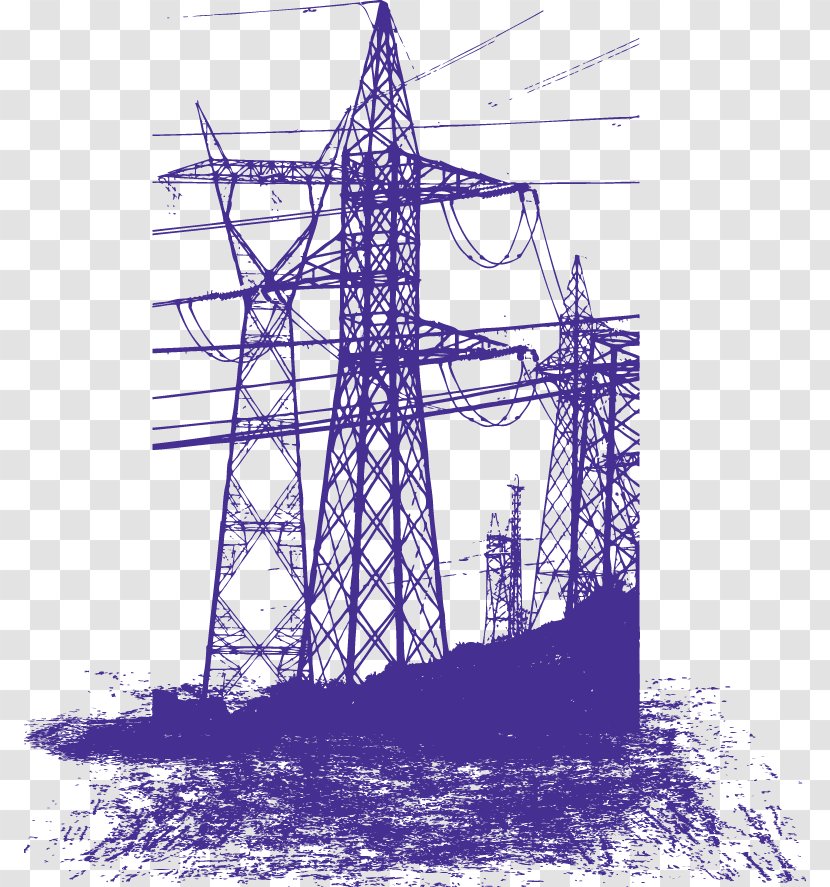 Electricity Transmission Tower Euclidean Vector - Structure - High Voltage Pole Transparent PNG
