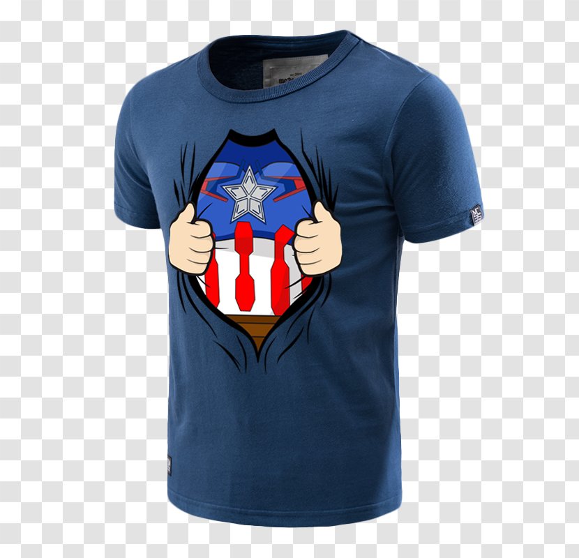 T-shirt Captain America Hoodie Marvel Comics - Top Transparent PNG