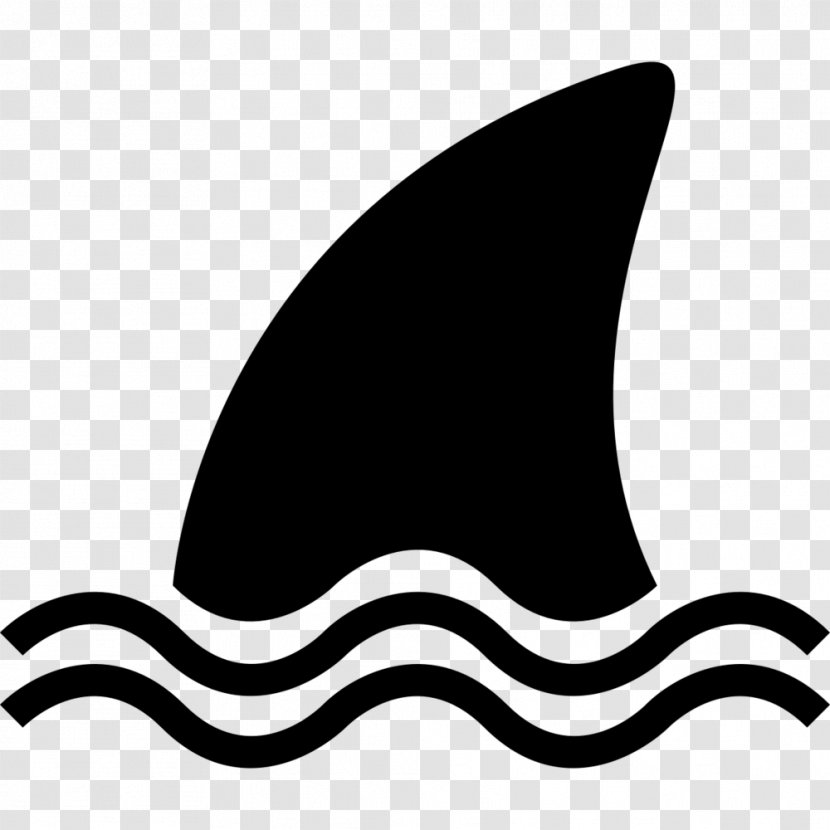 Shark Finning Great White Clip Art - Black And Transparent PNG