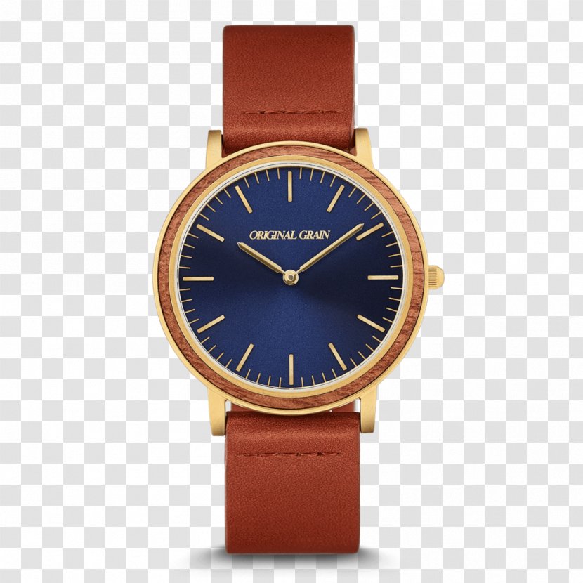 Swatch Gold Minimalism Strap - Watercolor - Mahogany Wood Grain Transparent PNG