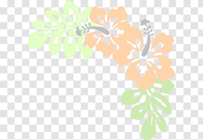 Hawaiian Flower Hibiscus Clip Art - Peach Blossom Transparent PNG