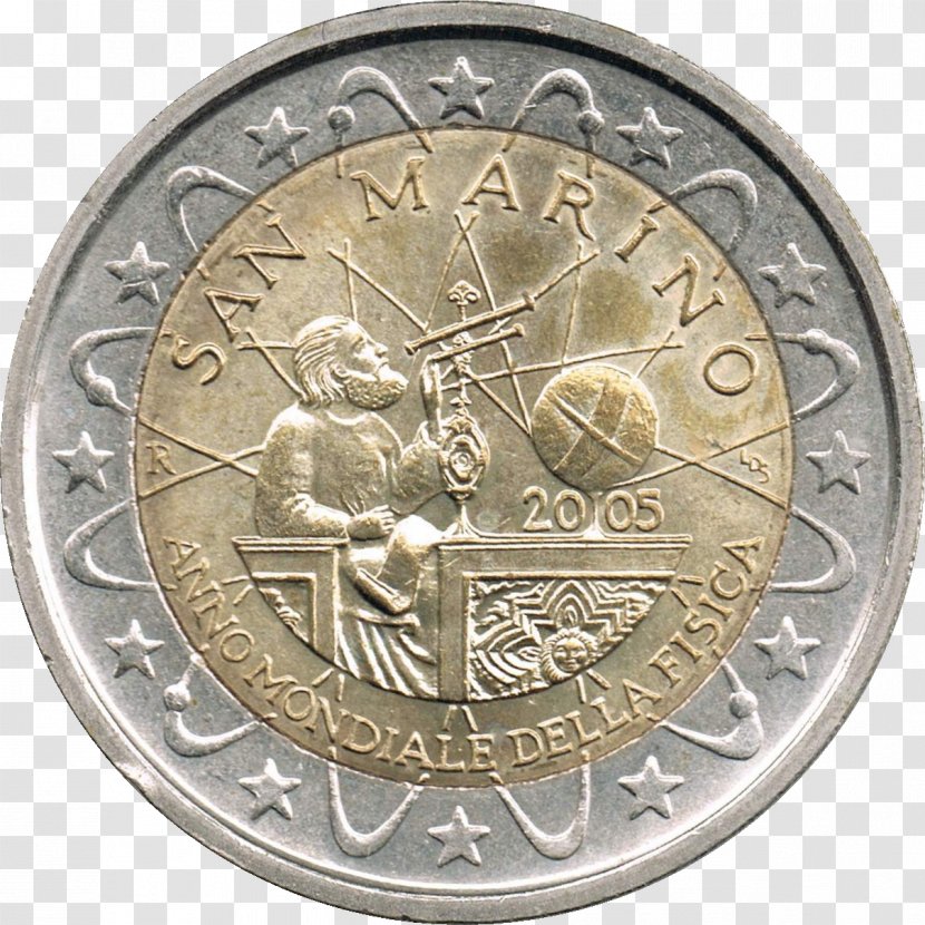 2 Euro Coin San Marino Commemorative Coins Commemorativi Emessi Nel 2005 - Europe Transparent PNG