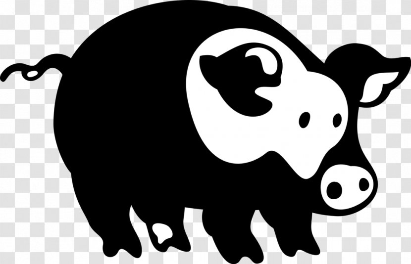 Domestic Pig Clip Art Silhouette Image Illustration - Terrestrial Animal Transparent PNG