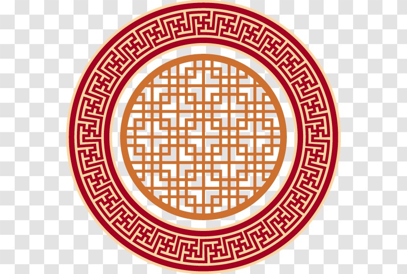 Chinese Royalty-free Pattern - Area - Vintage Round Window Decoration Transparent PNG