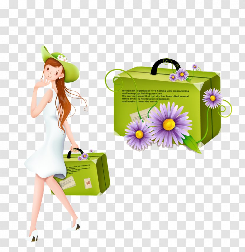 Cartoon Woman - Watercolor - Shopping For Women Transparent PNG