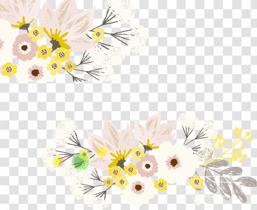 Hand-painted Flowers Vector - Pattern - Plant Transparent PNG