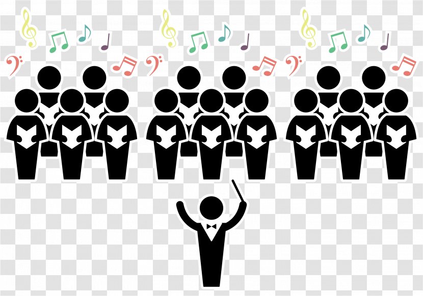 Choir Conductor Silhouette - Flower - Vector Illustration Singing Classes Transparent PNG