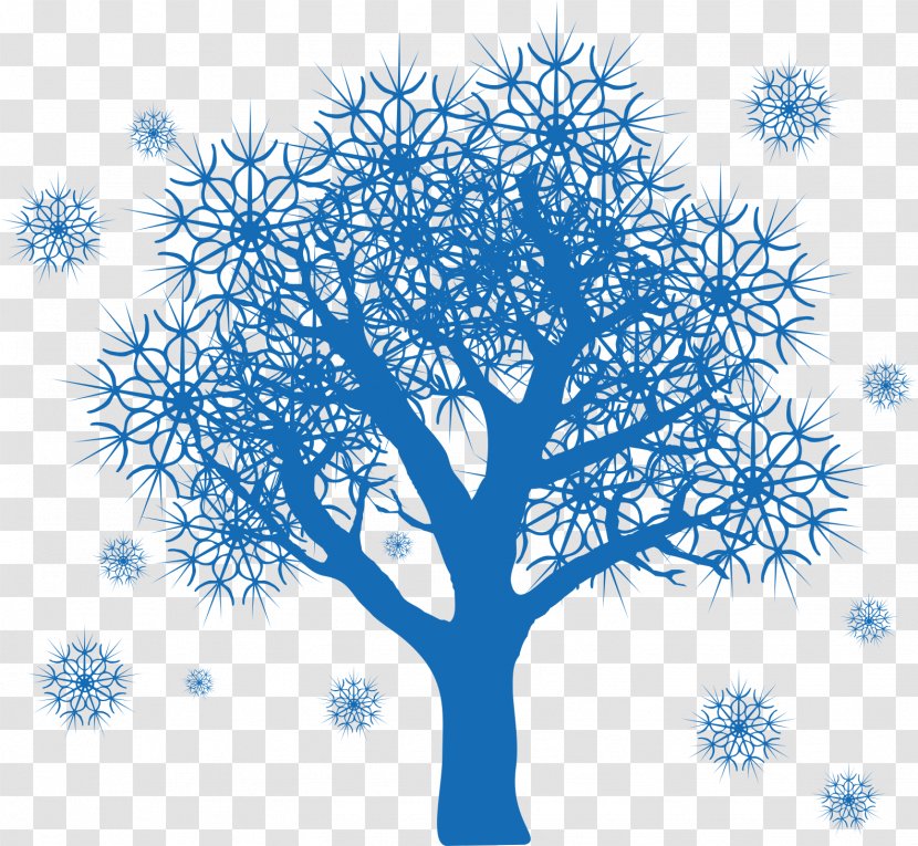 Cartoon Tree Animation - Winter - Snowflake Transparent PNG
