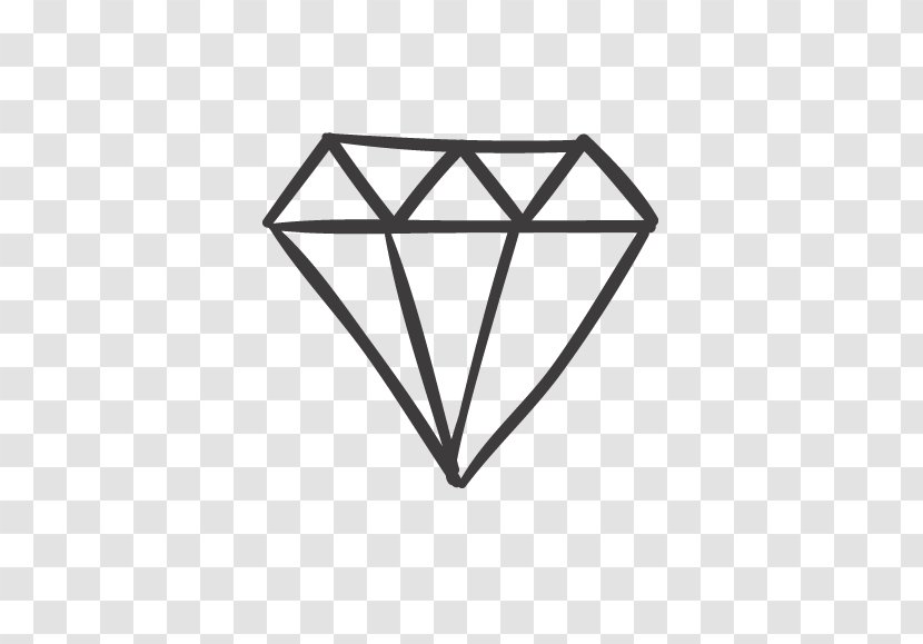 Diamond Gemstone Brilliant Icon - Monochrome Transparent PNG