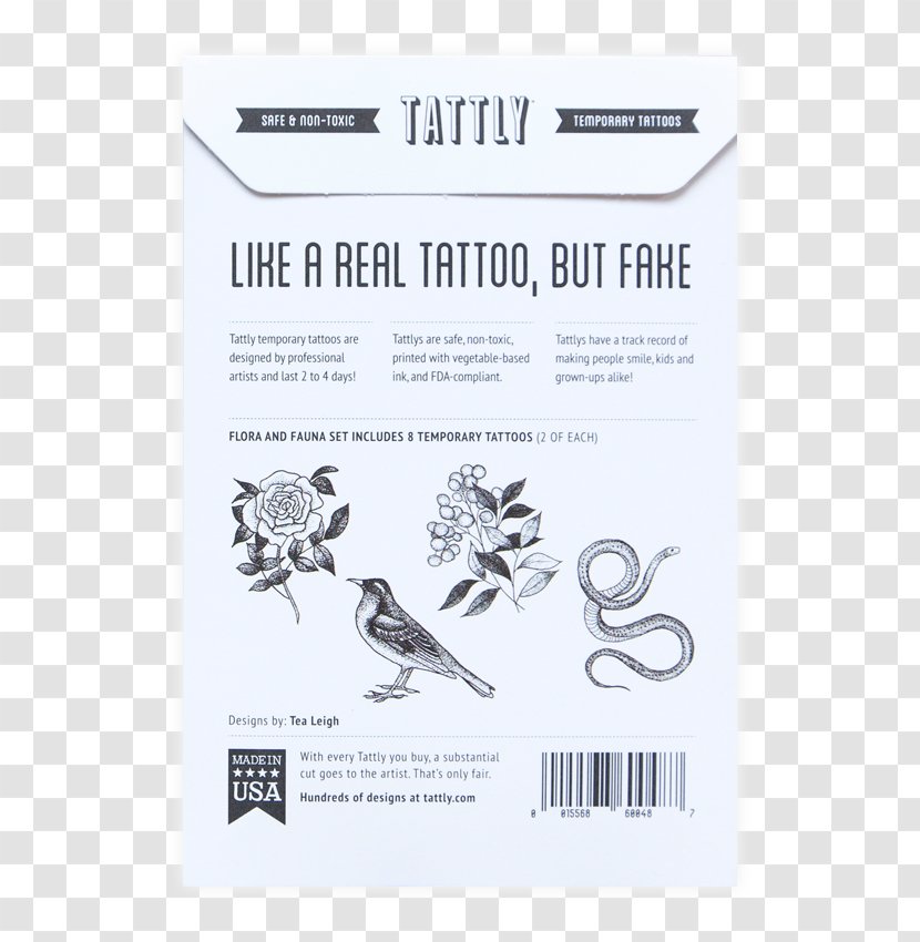 Fauna Tattoo Paper Flora Tattly Transparent PNG