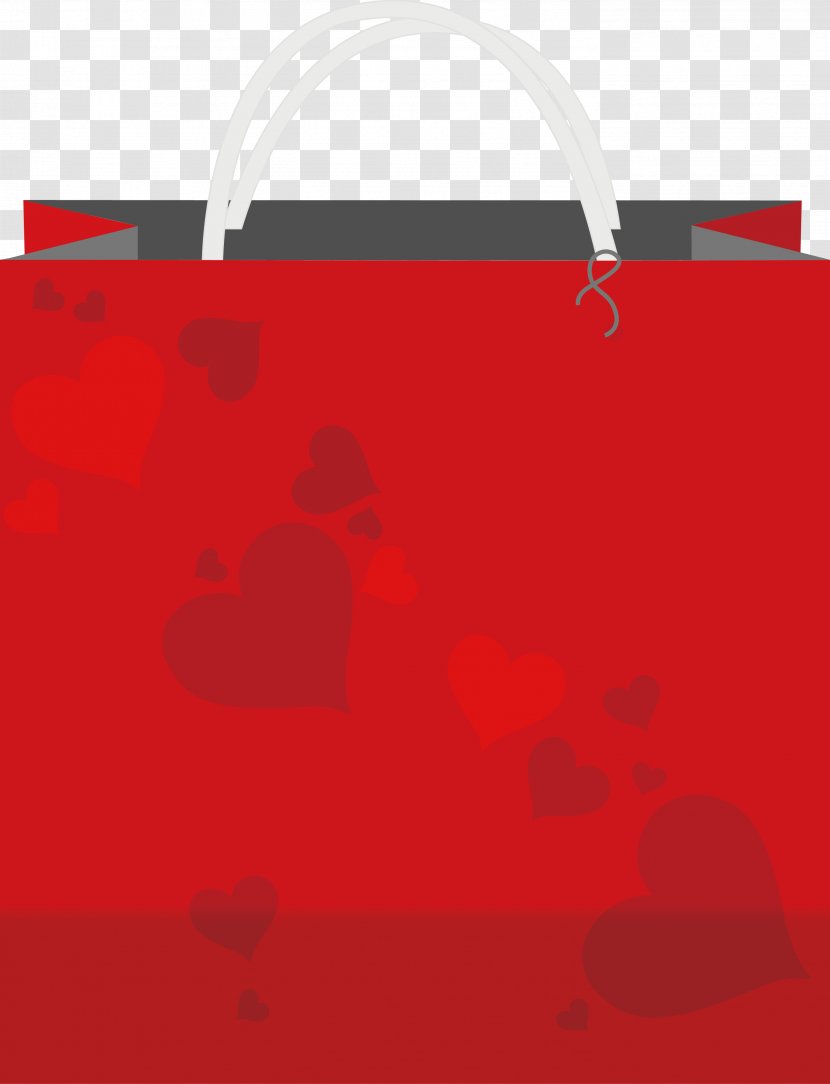 Heart Handbag Wallpaper - Brand - Red Shopping Bag Design Transparent PNG