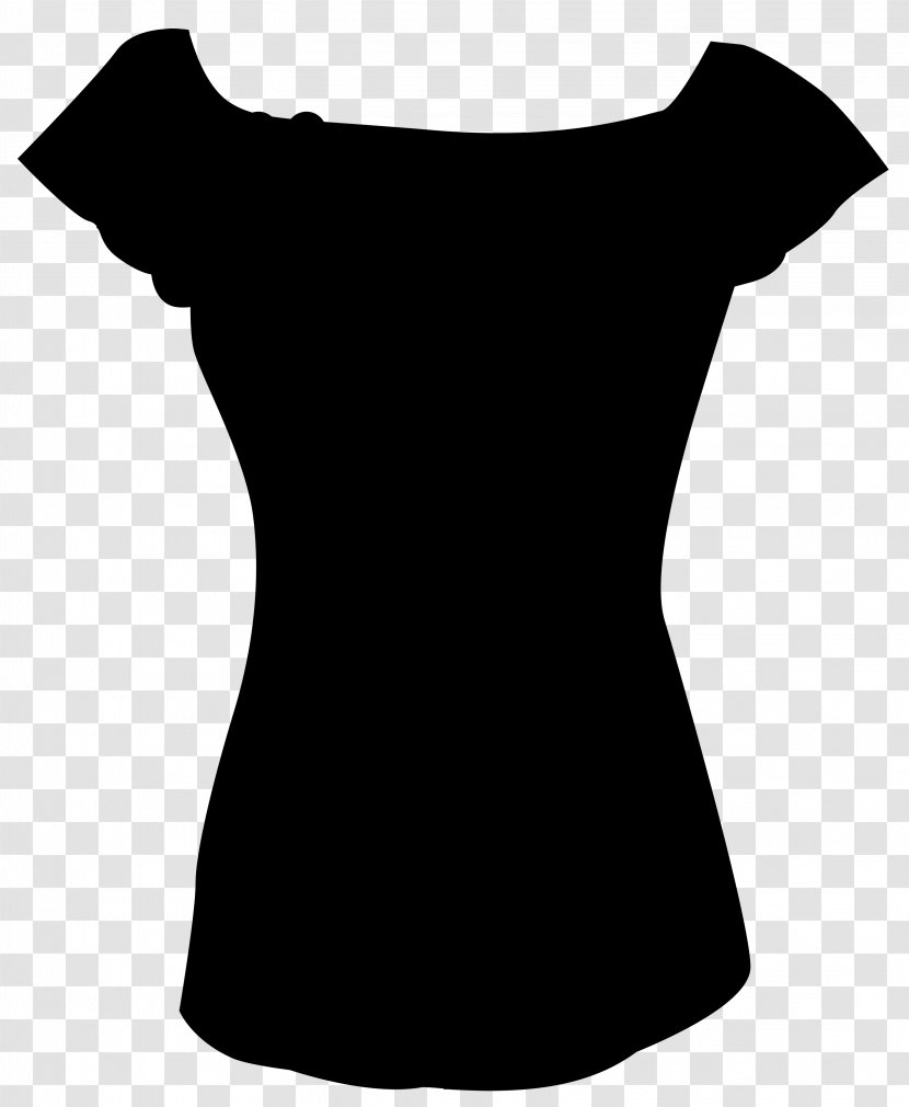 T-shirt Sleeve Shoulder Dress Black & White - M Transparent PNG