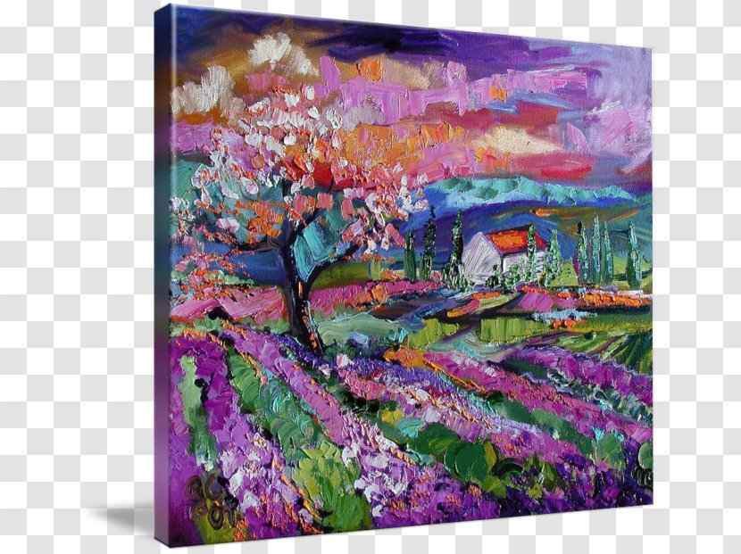 Oil Painting English Lavender Acrylic Paint - Plant Transparent PNG