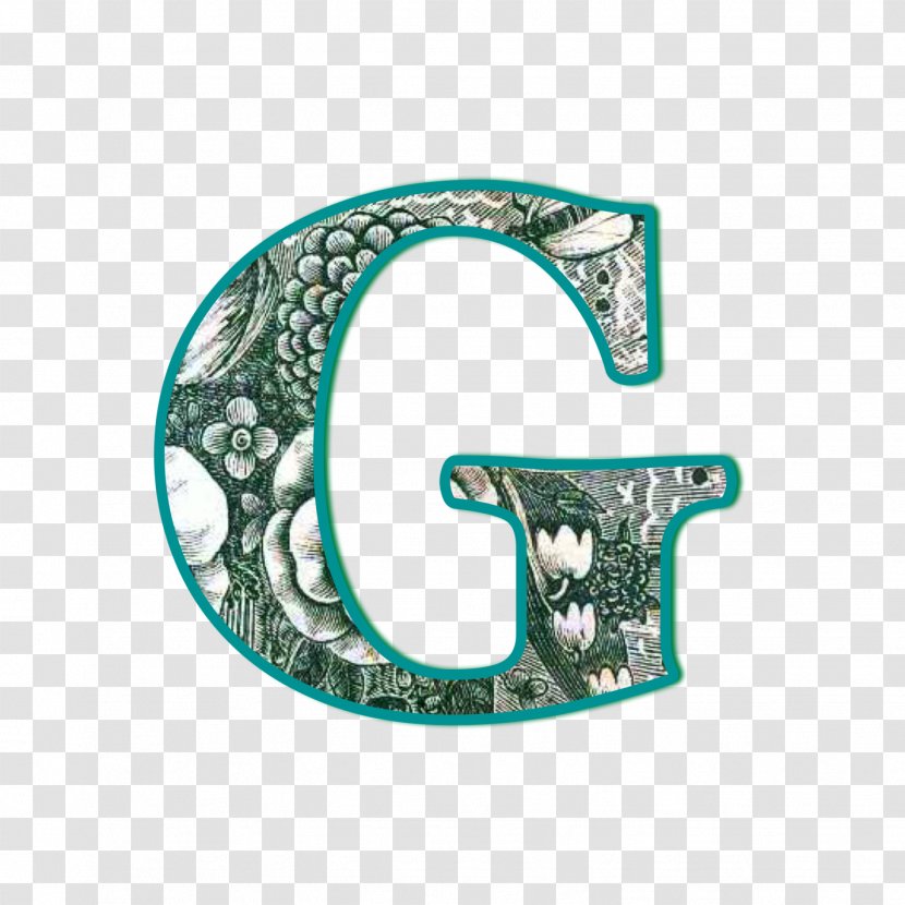Turquoise Teal Body Jewellery Symbol - Letter G Transparent PNG