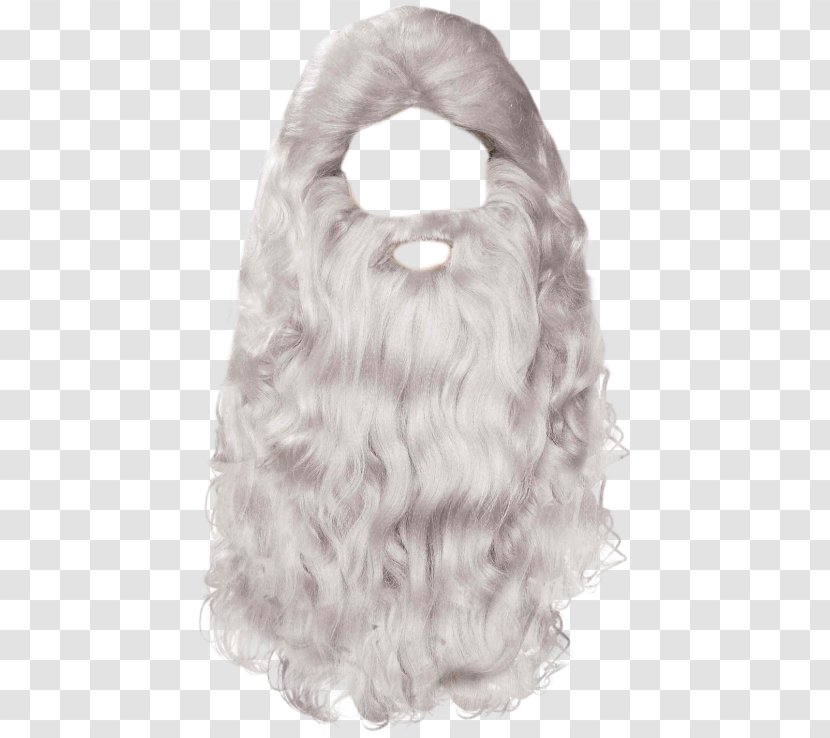 Christmas Santa Claus - Lace Wig - Long Hair Transparent PNG