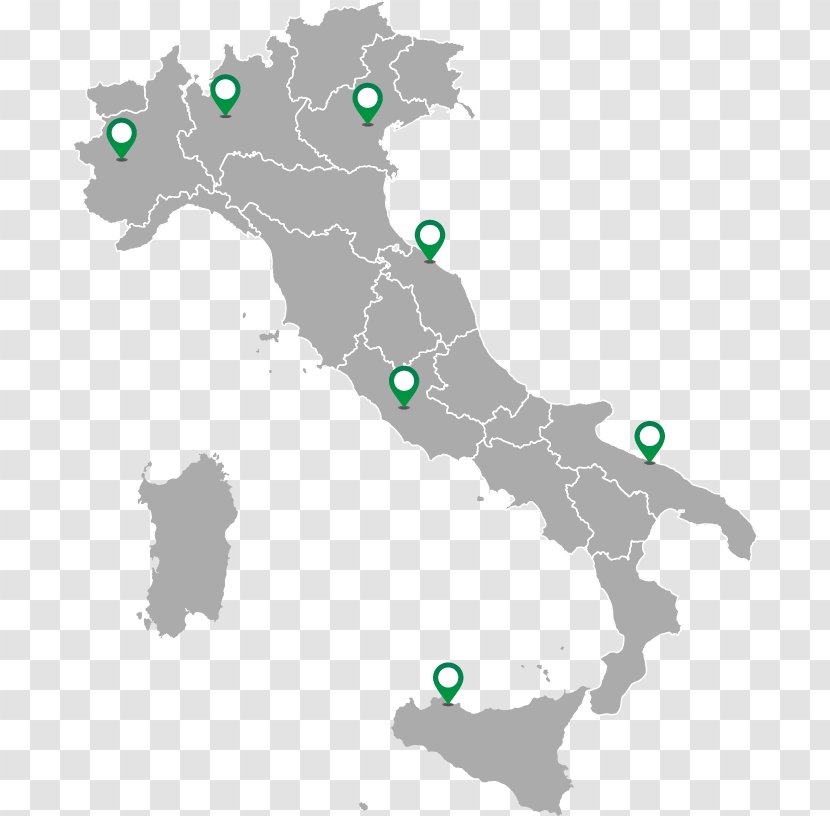 Regions Of Italy Royalty-free Vector Map - Area Transparent PNG