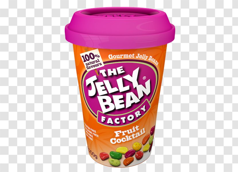 Cup Of Fruit Cocktail Jelly Beans 200 G (Pack 3) By The Bean Factory Gelatin Dessert - Bonbon - Candied Cherries Cocktails Transparent PNG