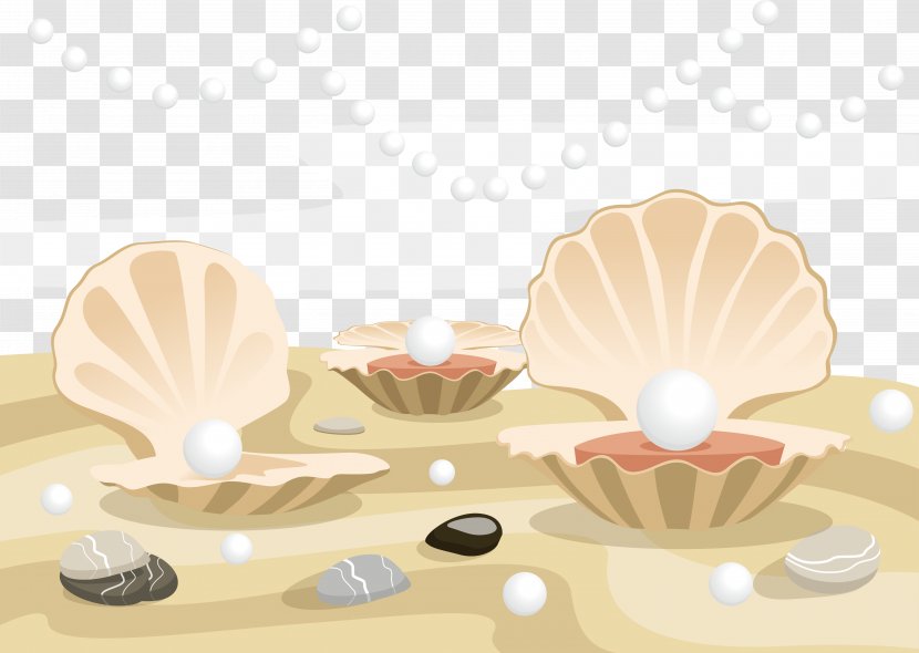 Oyster Clam Pearl Seashell - Pink - Vector Shell Transparent PNG