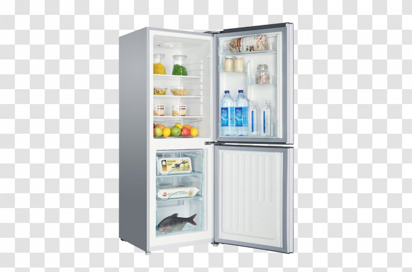 Refrigerator Haier Home Appliance Refrigeration Icemaker - Shelf - Automatic Temperature Compensation Simple Appearance Of Energy-saving Refrigerators Quiet Transparent PNG