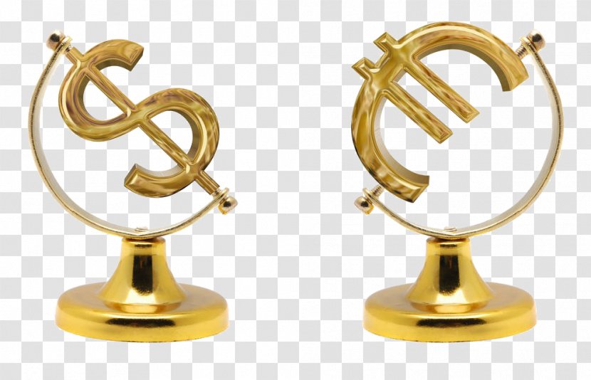 Euro Dollar Sign United States Currency Symbol - Brass - And Transparent PNG