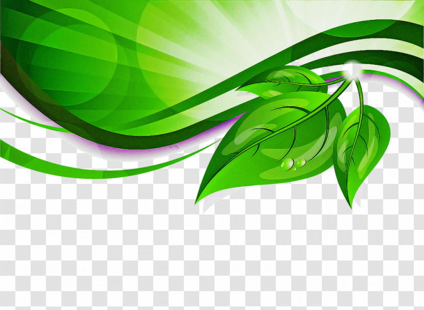 Green Leaf Plant Line Logo Transparent PNG