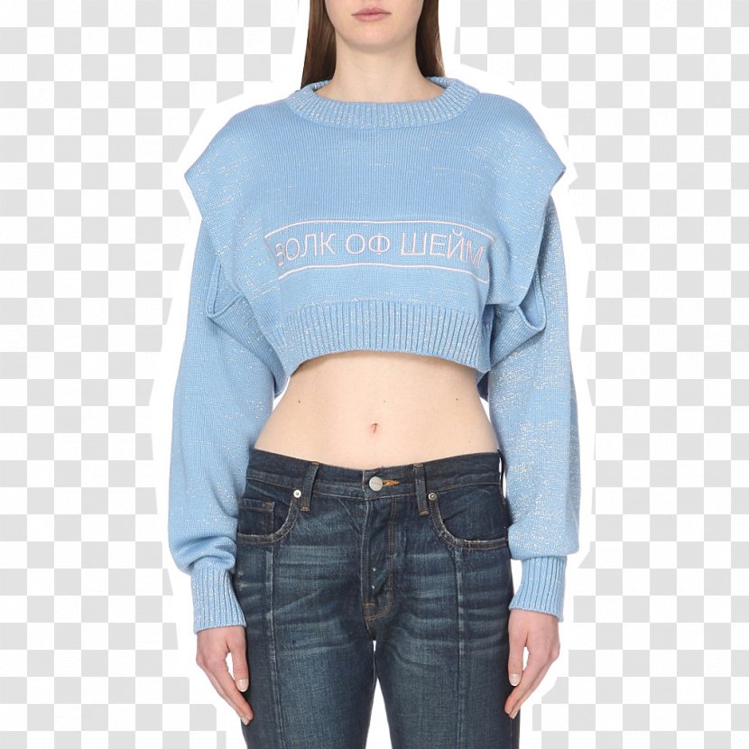 T-shirt Sleeve Blue Clothing Sweater - Coat Transparent PNG