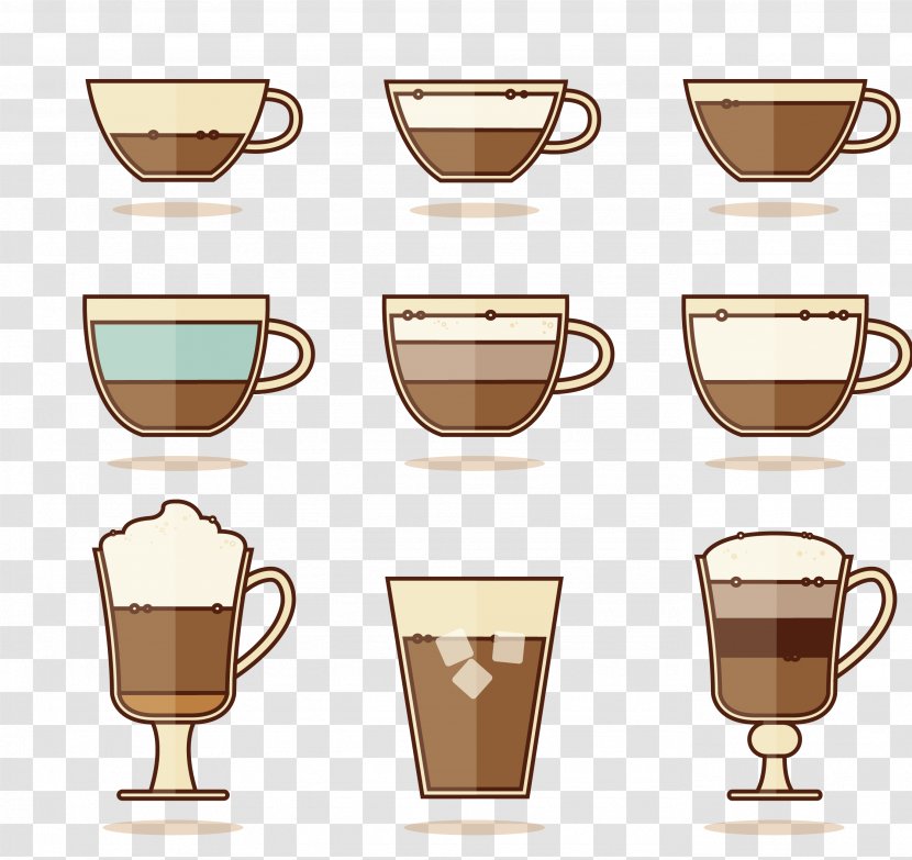 Iced Coffee Espresso Cafe Cup - Serveware - Vector Tea Mugs Transparent PNG