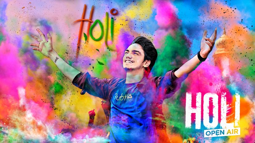 Holi Image Editing PicsArt Photo Studio - Watercolor - Happy Transparent PNG