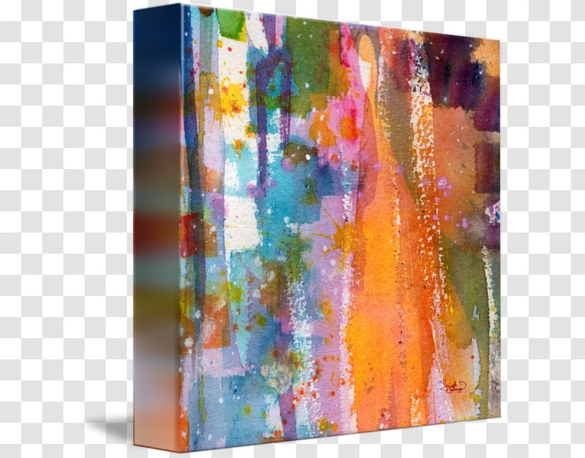 Painting Art Acrylic Paint Gallery Wrap - Modern Architecture - Orange Watercolor Transparent PNG