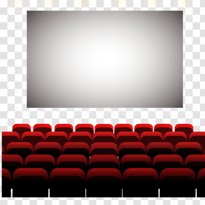 Cinema Auditorium Seat - Xc9cran De Cinxe9ma - The Big Screen Under Of Vector Material Transparent PNG