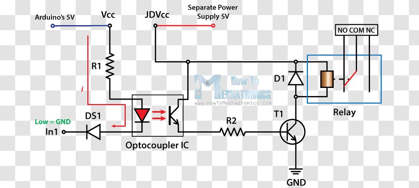 Relay Electronic Circuit Wiring Diagram Arduino - Plan - High Voltage Transformer Transparent PNG