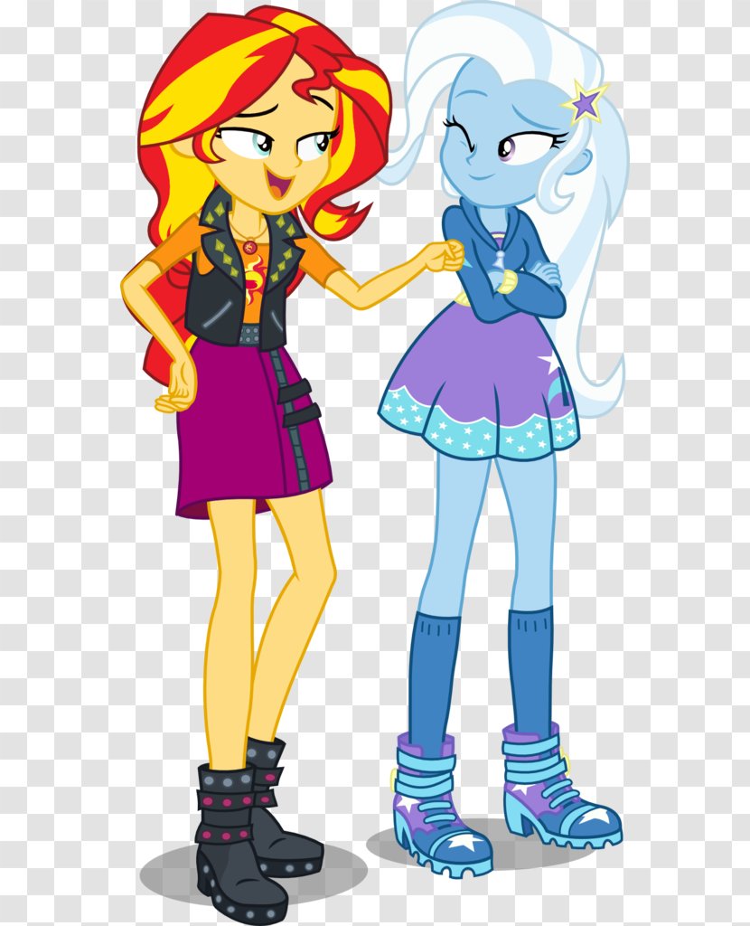 Sunset Shimmer Trixie Rainbow Dash My Little Pony: Equestria Girls - Flower - Shimmering Transparent PNG